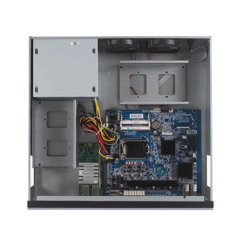 Beefy Two U Network Router Pc Powered By Intel Core I7 4770 loaded with internal components for high-performance firewall applications.