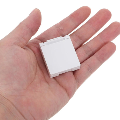 Hand holding Safety Switch Protector Button Guard Cover Hinged Adhesive Switch Guard No More Accidental Presses For Home And Office Electronics Like Washing Machines Ovens And Printers White