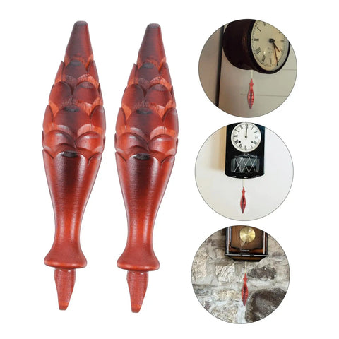 Two Piece Vintage Old School Cuckoo Clock Pendulum Hammer Replacement Decorative Wooden Clock Part set displayed in detail and use