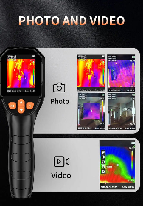 Pro Grade Dual Camera Thermal Imaging System With Visual Light 120x90 IR Resolution And 240x240 Ultra Resolution 25 Hz Thermal Camera