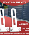 2 Pack Magnetic Limit Switch Holder For Sliding Gate Opener shown with screws and brackets for installation