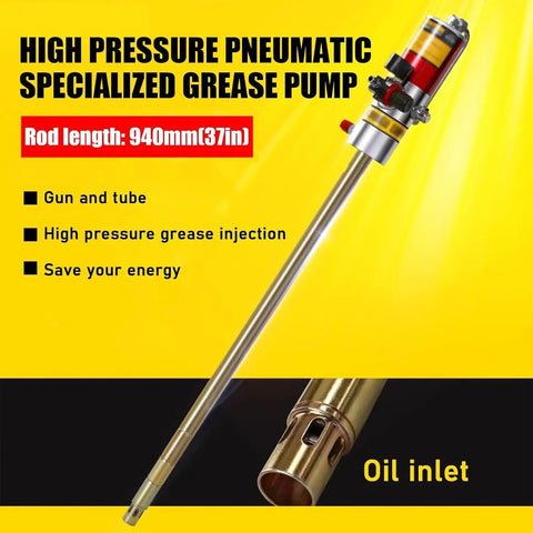 Heavy Lifter Pneumatic Grease Pump Sized For Stock 55 Gallon Containers With A Flexible 16ft Delivery Tube And A Trusty 50 To 1 Pressure Boost Tailored For Shed Builders And Dock Hands