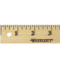 Close-up of Go To 36 Inch Wood Yardstick With Dual Sided Scales And Clear Lacquer Finish showing measurements