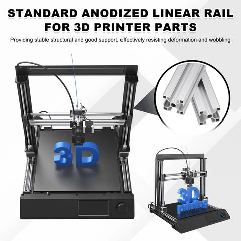 4 Pieces 450mm 3030 Aluminum Extrusion Profile European Standard Anodized Linear Rail Kit for 3D Printers and CNC Machines