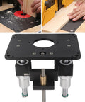 Premium Aluminum Router Lift System Delivering Butter Smooth Height Tweaks For Flawless Tenoning And Grooving Builds Solid Black Finish.