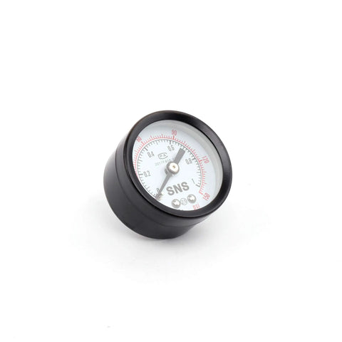 Adjustable Air Pressure Regulator 1 by 8 NPT Female Thread With Gauge and Bracket 0 to 150 PSI Built Tough Aluminum Alloy Body 550 LPM Flow Easy Rotary Knob Operation, front view