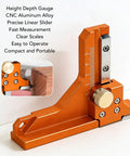 Heavy Duty Aluminum Alloy Height Gauge And Depth Ruler Offering Dual Measurement Scales for precise router setup use.