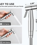 Handheld Toilet Bidet Sprayer With Adjustable Water Pressure And Easy One Hand Operation Bidet Hose For Feminine Wash Stainless Steel Brushed Nickel Finish Must Have For Baby Diaper Care And Cloth Diapers Hygienic Bathroom Essential