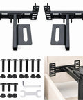 Heavy Duty Adjustable Headboard Brackets For Metal Bed Frame With Dual Bilateral Plates and included installation hardware.
