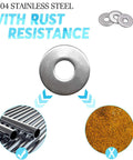Front view of stainless steel Fender flat washer, 1 in OD, 3/8 in ID, 0.080 in thick, 50 pcs (304/18-8).