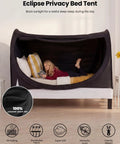 Privacy Bed Tent Pop Up Sleep Pod With 360 Degree Privacy And 80 Percent Light Blocking Breathable Mesh Canopy on bed frame