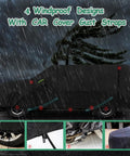 Bronco 4 Door Car Cover For 2021 To 2025 Stormproof All Weather Heavy Duty 6 Layer Waterproof protecting SUV in rain with straps.