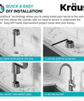 Oletto Single Handle Kitchen Bar Faucet In Chrome Finish, 12 1/4 Inch Height installation steps with QuickDock technology.