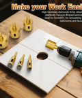 Diamond Hole Saw Bits Kit Three Quarter Inch Diamond Core Drill Bit Set for Porcelain Tile Ceramic with drill on tile