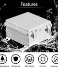 Pro Level IP67 Waterproof Electrical Box Built Tough For Hassle Free Install with ABS Plastic enclosure, water splashing around.