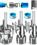 All in One Pipe Threader Kit for One Half, Three Quarters, and One Inch Pipes Internal and External Threading Tool Four in One