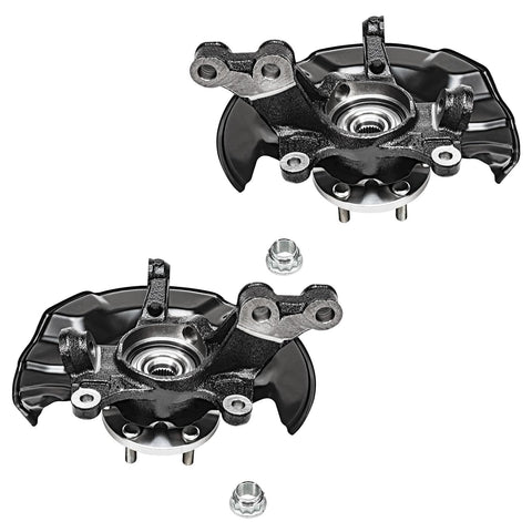 Front Steering Knuckles And Wheel Hub Bearings Plus Outer Tie Rod Ends Replacement Kit For 2009 To 2013 Toyota Corolla Matrix