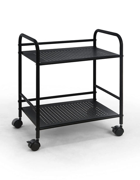 Zero Hassle Two Tier Metal Rolling Cart With Smooth Gliding Casters Slides Into Tight Corners Like A Dream Built Tough For Versatile Under Desk Storage Anywhere