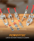 Heavy Duty Toggle Clamp With Adjustable U Bolt, 400 Lbs Holding Capacity, Anti Slip Hand Grip, Included U Bolt 40323 displayed on table