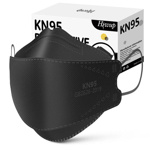 KN95 Face Masks 50 Pack Breathable Comfort Disposable Respirator Masks For Daily Use Black High Filtration Efficiency Over 95 Percent
