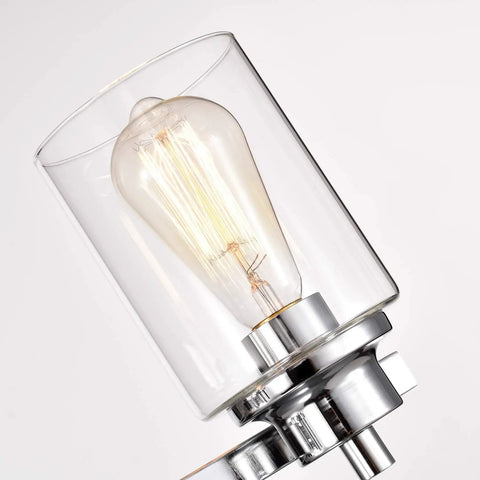 Close-up of bulb and chrome detail, Chrome Farmhouse 4 Light Gooseneck Vanity Light Dope Industrial Style Wall Sconce