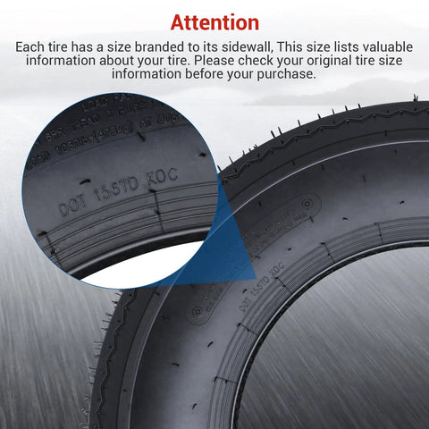 Close-up of sidewall marking on Two Pack All Weather Rugged Heavy Duty Trailer Tire Set 5.30-12 6PR Load Range C