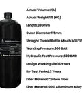 4500 Psi Carbon Fiber Air Tank 2L With Regulator Gauge For PCP Paintball Fill Station Scuba Tank High Pressure specification details
