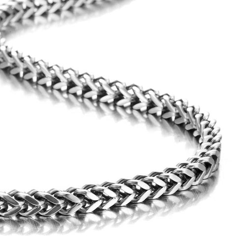 Mechanic Style Stainless Steel Mens Necklace Link Chain Silver Tone Dope Polished Finish Mens Jewelry 19 To 23 Inch Length