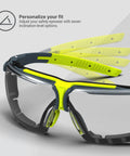 Jobsite Ready All Day Comfort Variomatic Safety Glasses With Photochromic Lenses That Transition In Under 10 Seconds, Anti Fog