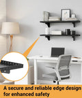 Heavy Duty Garage Wall Shelf Set 2 Pack 1x2 Foot Steel Shelving Racks Holds Up To 100 Lbs Each For Tools Toolbox And Gear Ideal For Workshop Garage And Home Office Organization, black wall shelf in home office
