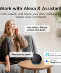 Woman relaxing on a couch using voice commands with a smart speaker for Next Level Palm Vein Smart Lock With Heavy Duty Deadbolt For Secure Front Doors Bringing Smooth Zero Delay Access And Reliable Keyless Entry That Cuts Out Fingerprint Frustration.