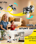 2 In 1 Flying Car And Stunt Drone Dual Mode RC Quadcopter And Racing Drift Vehicle Indoor Micro Remote Control Toy For Boys Aged 14 And Up White Durable Build
