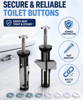 Heavy Duty Toilet Seat Fastener Bolt Kit 8 Piece Set Universal Replacement For Loose Or Damaged Seats Stainless Steel Mounting Hardware For Easy Install, stainless steel bolts and washers