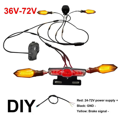 All In One Ebike Light Kit With Headlight Horn Turn Signal And Brake Light Fits 36V 48V 52V 60V 72V Ebikes And JULET DIY connectors