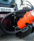 Flip Mount Auger Attachment With Mixer Bowl For Skid Steer Loaders ET 4500 Drive 13 30 GPM mounted on skid steer