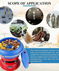 Jewelry Tumbler Polisher Workhorse, 90W Vibration Polishing Machine For Metal Parts, 3.5 Liter Capacity shown with lid open