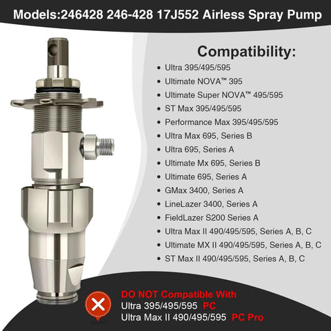 Airless Spray Pump Replacement 246-428 stainless steel pump for LineLazer 3400 and Ultra Max 695 sprayers