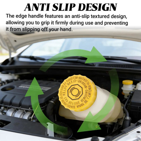 Brake Fluid Reservoir Cap Replacement For Jeep Wrangler 2001 To 2017, Dodge Journey 2009 To 2020, And Jeep Cherokee 2014 To 2020, OEM Fit 4683656AB 5014518AA with anti-slip design installed on vehicle
