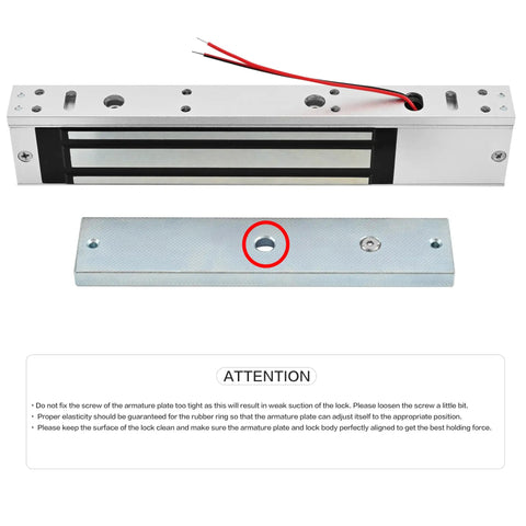 Beefy Heavy Duty Waterproof 12V DC Magnetic Door Lock With 600LBS Holding Force Surface Mount For Metal And Wood Doors