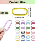 Colorful 16 Pack Oval Carabiner Clips For Keys Leashes Backpacks Water Bottles And Outdoor Gear Must Have Everyday Carry Aluminum