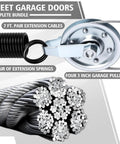 Heavy Duty Garage Door Extension Springs Kit With Three Inch Pulleys And Cables For Seven Foot Doors shown in detail, double loop