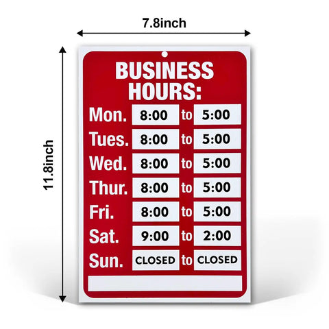 Go To Open And Closed Sign Kit With Changeable Letters And Numbers For Glass Doors Red Business Hours Display