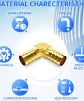 Heavy Duty Brass 90 Degree Elbow Fittings For Water Fuel And Air Systems 3/4 Inch Barb X Barb Hose Coupler With Clamps Super Quick Connect Kit, brass elbow