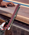 Heavy Duty Angle Grinder Belt Sander Attachment Portable Sanding Adapter with Stable Alloy Bracket for smooth wood finishing.