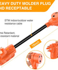 Heavy Duty 50 To 30 Amp Rv Power Adapter Cord 18 Inch Dogbone Converter Plug shown with orange plugs and black cable.