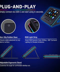Macro Keypad For Streaming Deck With 18 Pro Grade Programmable Keys Visual LCD Pad And USB Soundboard For OBS YouTube Live Showing Ergonomic Stand
