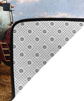 Fantasy Farm Tractor Area Rug 36x24 Inch Soft Homey Non Slip Floor Mat corner detail showing non-slip backing and tractor design.