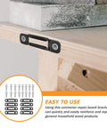 Heavy Duty Black Furniture Connectors And Hidden Screws For Dressers Bookshelves 50 Set Anti Rust Hardware kit with brackets and screws.