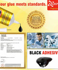 T-7000 Black Adhesive Glue 3 Pack 50ml waterproof bond for precision repairs, shown with quality certification and lab images