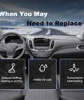 Interior view of car dashboard warning signs for Automatic Transmission Filter Oil Pan Gasket Kit For 722.6 Transmission Direct Fit